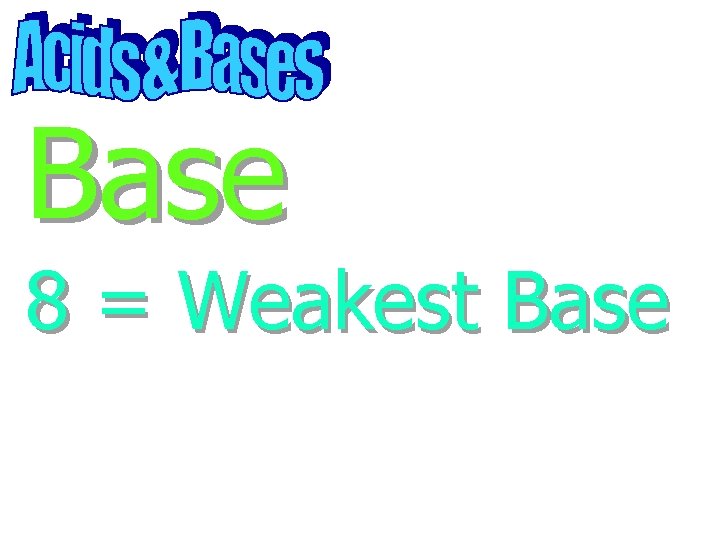 Base 8 = Weakest Base 