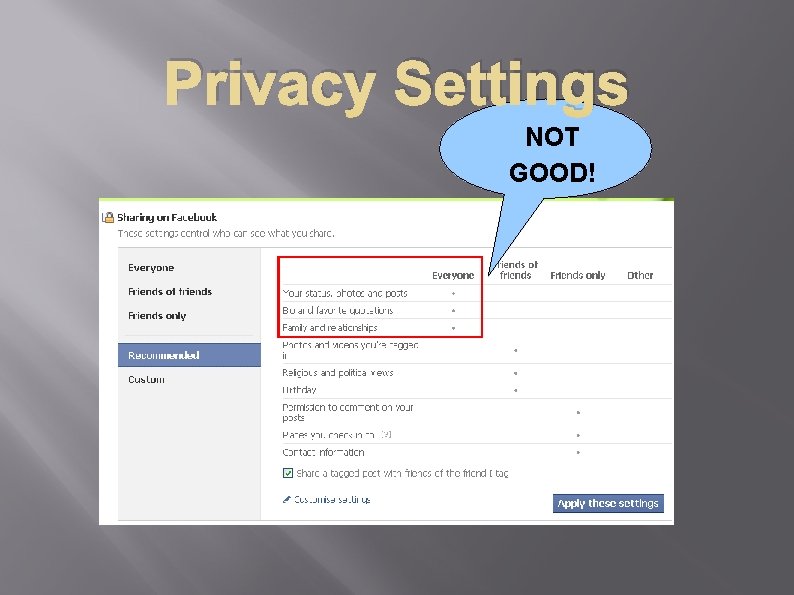 Privacy Settings NOT GOOD! 