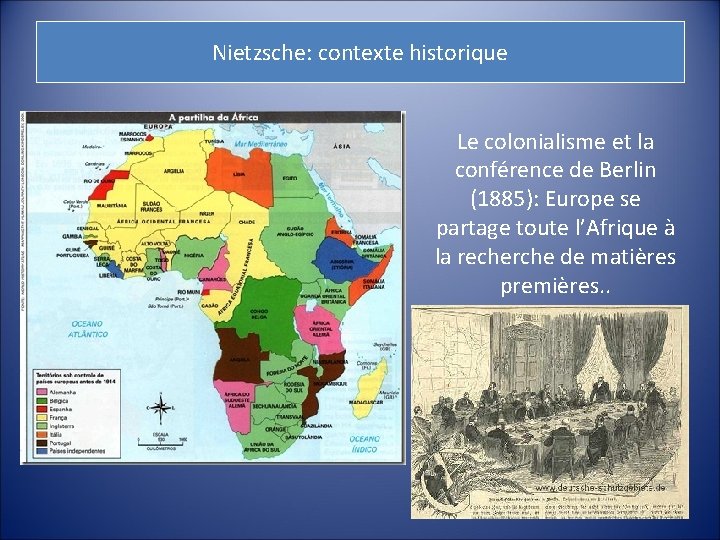 Nietzsche: contexte historique Le colonialisme et la conférence de Berlin (1885): Europe se partage