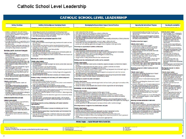 Catholic School Level Leadership 