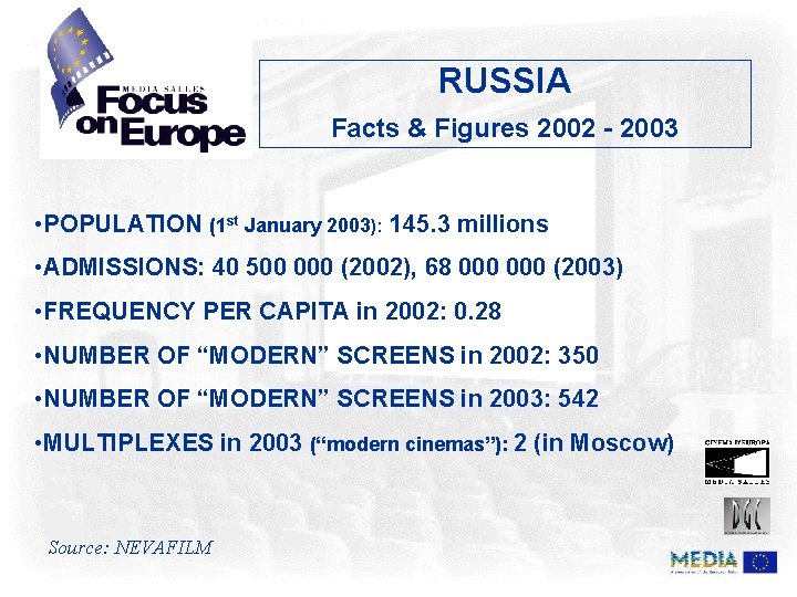 RUSSIA Facts & Figures 2002 - 2003 • POPULATION (1 st January 2003): 145.