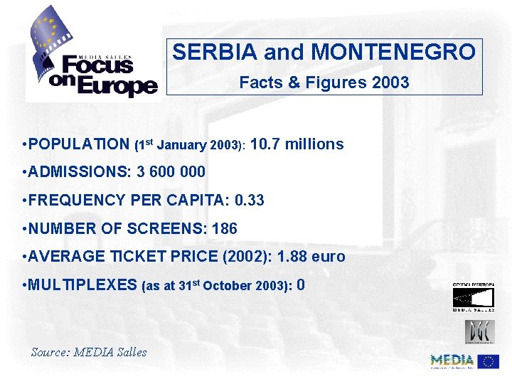 SERBIA and MONTENEGRO Facts & Figures 2003 • POPULATION (1 st January 2003): 10.