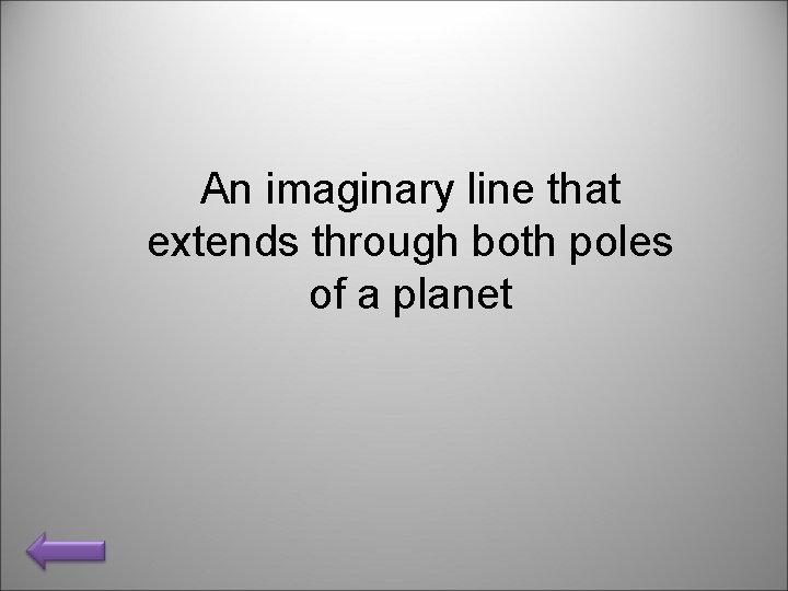 An imaginary line that extends through both poles of a planet 