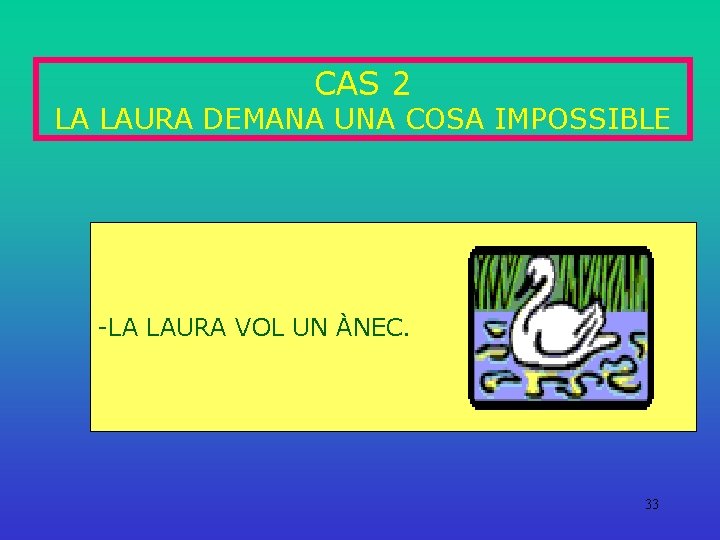 CAS 2 LA LAURA DEMANA UNA COSA IMPOSSIBLE -LA LAURA VOL UN ÀNEC. 33