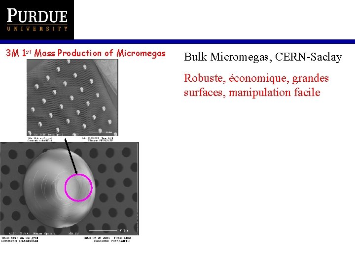 3 M 1 st Mass Production of Micromegas Bulk Micromegas, CERN-Saclay Robuste, économique, grandes