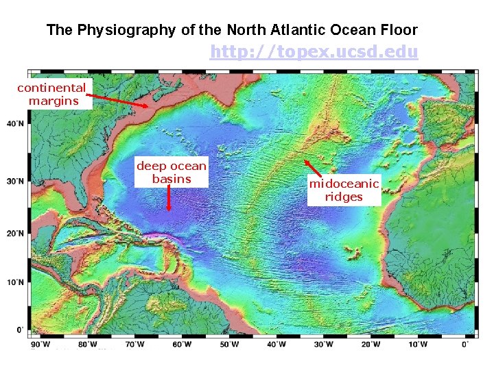 The Physiography of the North Atlantic Ocean Floor http: //topex. ucsd. edu continental margins