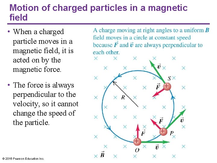 Motion of charged particles in a magnetic field • When a charged particle moves