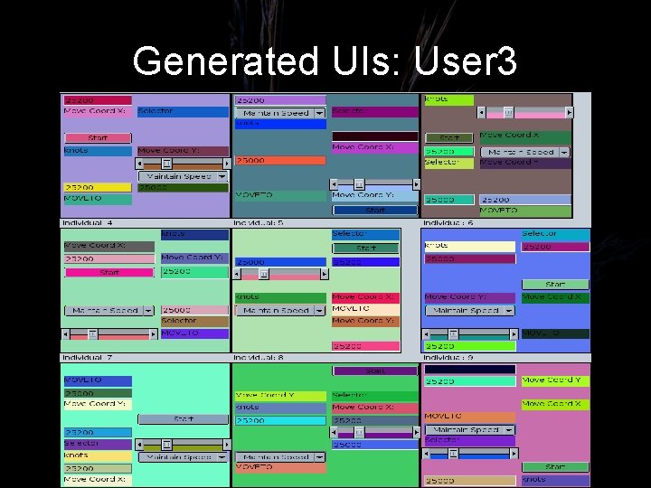 Generated UIs: User 3 