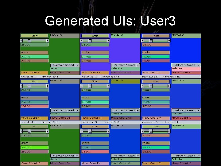 Generated UIs: User 3 