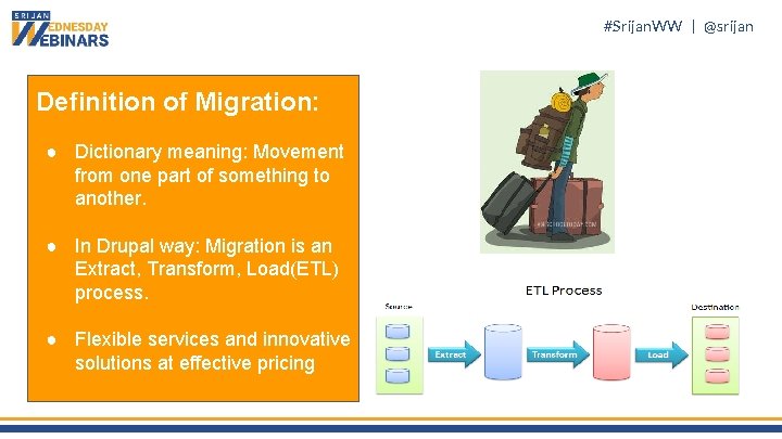 #Srijan. WW | @srijan Definition of Migration: ● Dictionary meaning: Movement from one part