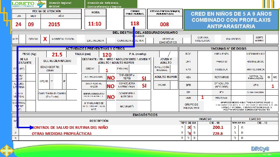 Dirección Regional de Salud 24 09 2015 21. 5 Dirección de Referencia, Contrareferencia y