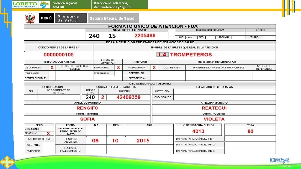 Dirección Regional de Salud Dirección de Referencia, Contrareferencia y Seguros DRCy. S Por: JARC