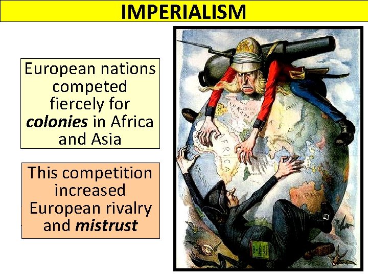 IMPERIALISM European nations competed fiercely for colonies in Africa and Asia This competition increased IMPERIALISM European nations competed fiercely for colonies in Africa and Asia This competition increased