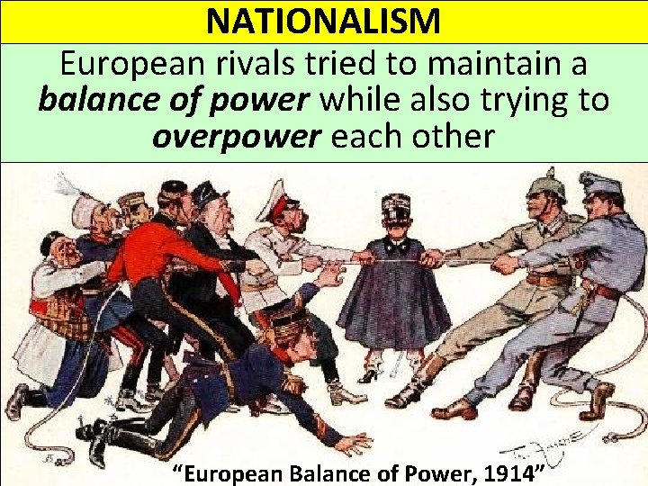 NATIONALISM European rivals tried to maintain a balance of power while also trying to NATIONALISM European rivals tried to maintain a balance of power while also trying to