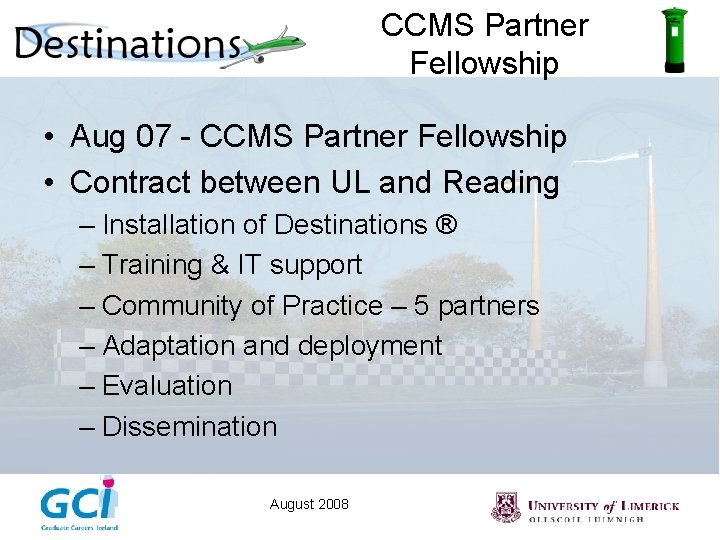 CCMS Partner Fellowship • Aug 07 - CCMS Partner Fellowship • Contract between UL