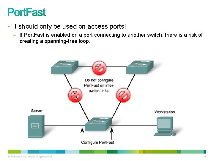  • It should only be used on access ports! – If Port. Fast