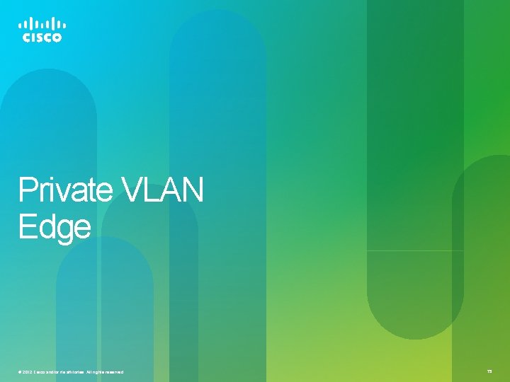 Private VLAN Edge © 2012 Cisco and/or its affiliates. All rights reserved. 75 