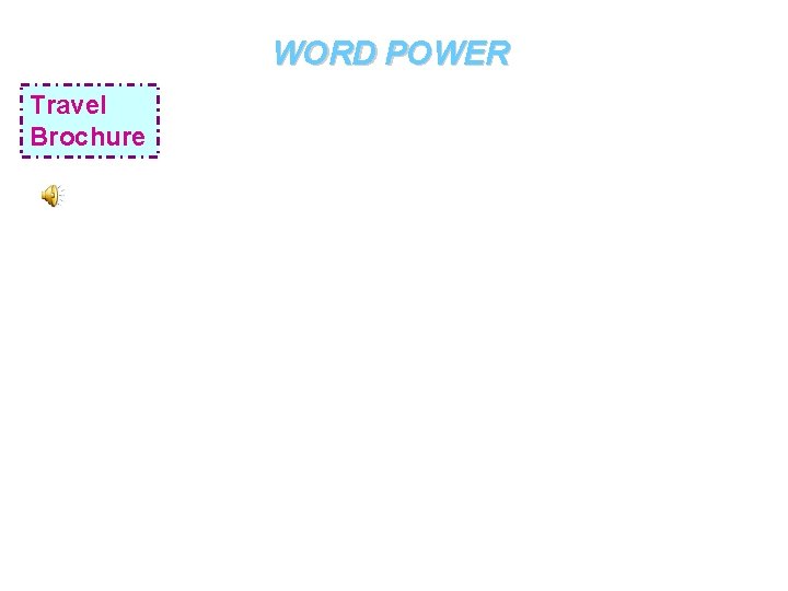 WORD POWER Travel Brochure 