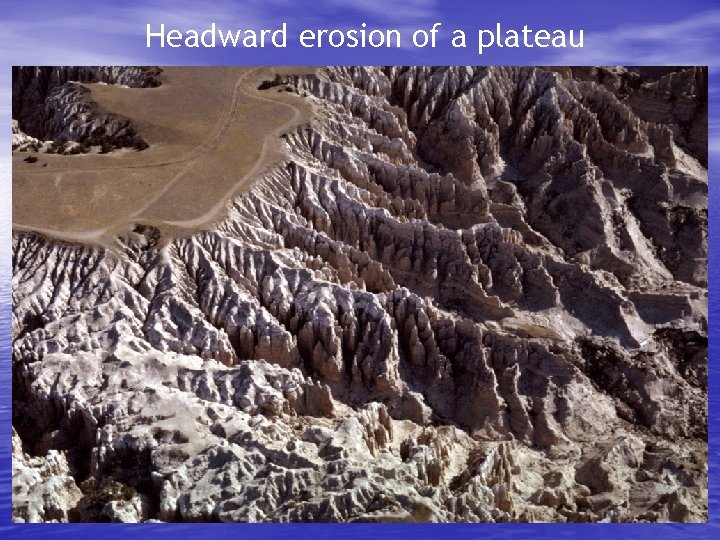 Headward erosion of a plateau 