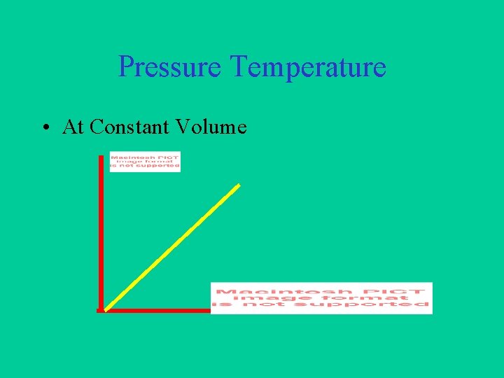 Pressure Temperature • At Constant Volume 