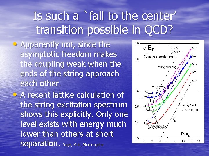 Is such a `fall to the center’ transition possible in QCD? • Apparently not,