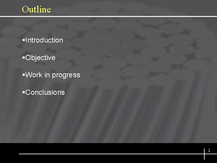 Outline §Introduction §Objective §Work in progress §Conclusions 2 SIX SIGMA 