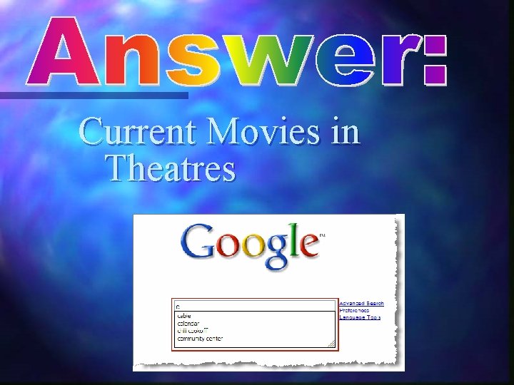 Current Movies in Theatres 