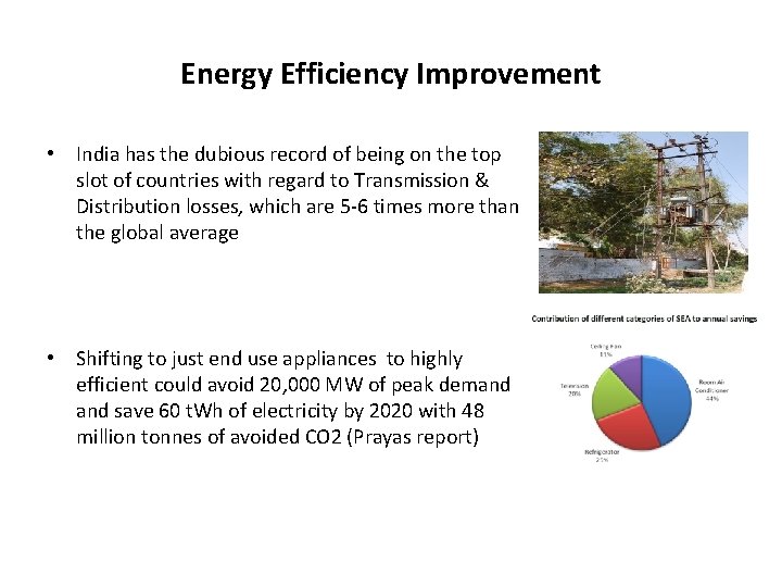 Energy Efficiency Improvement • India has the dubious record of being on the top