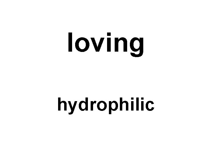 loving hydrophilic 