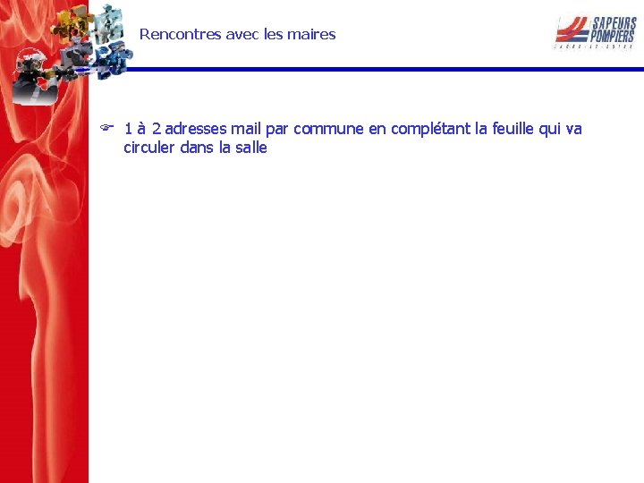 Rencontres avec les maires F 1 à 2 adresses mail par commune en complétant