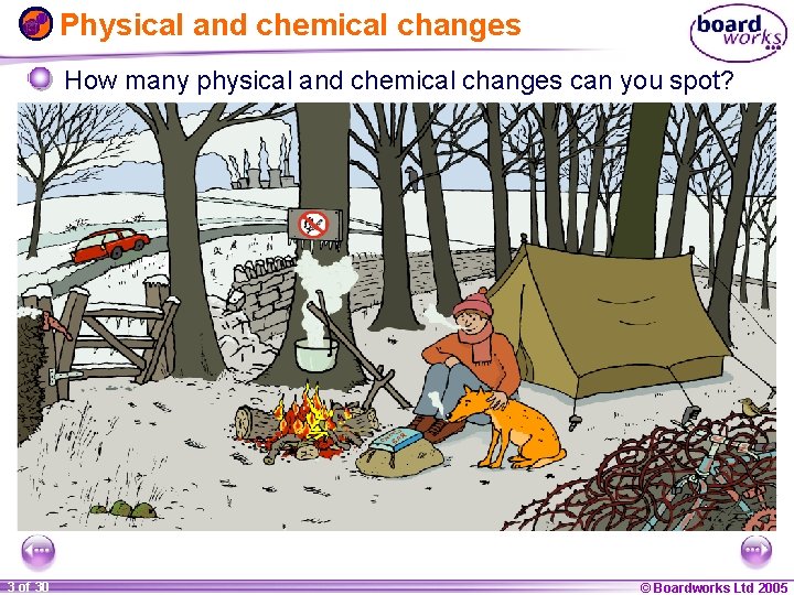 Physical and chemical changes How many physical and chemical changes can you spot? 1