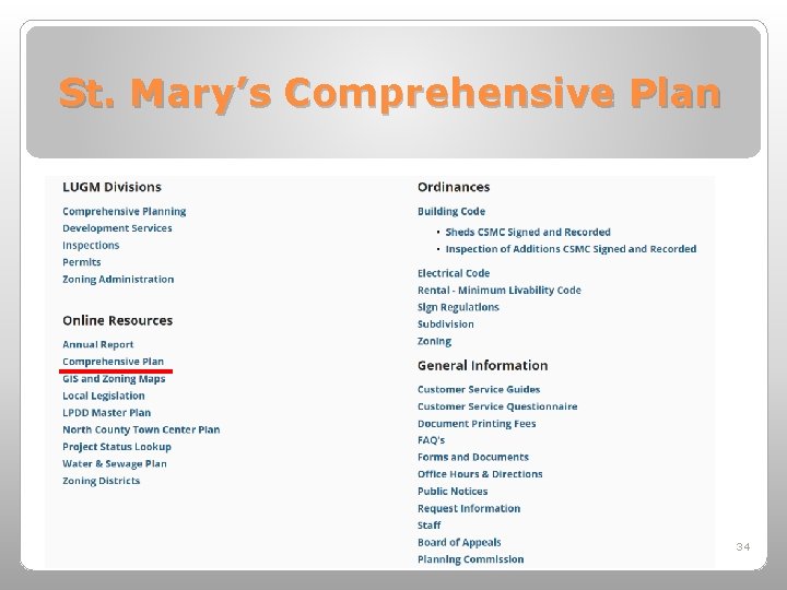 St. Mary’s Comprehensive Plan 34 