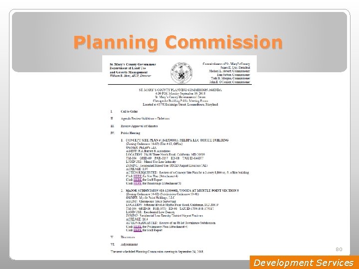 Planning Commission 80 Development Services 