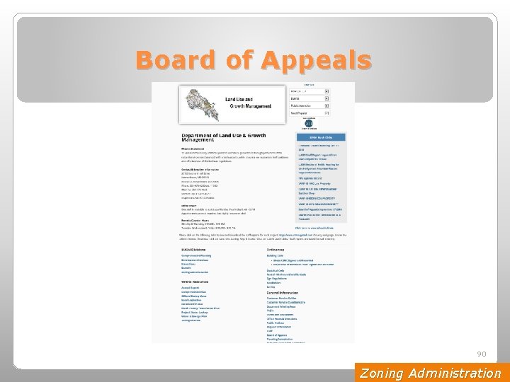 Board of Appeals 90 Zoning Administration 