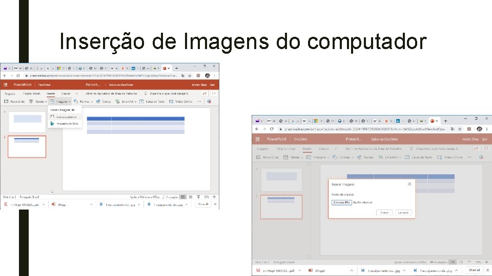 Inserção de Imagens do computador 