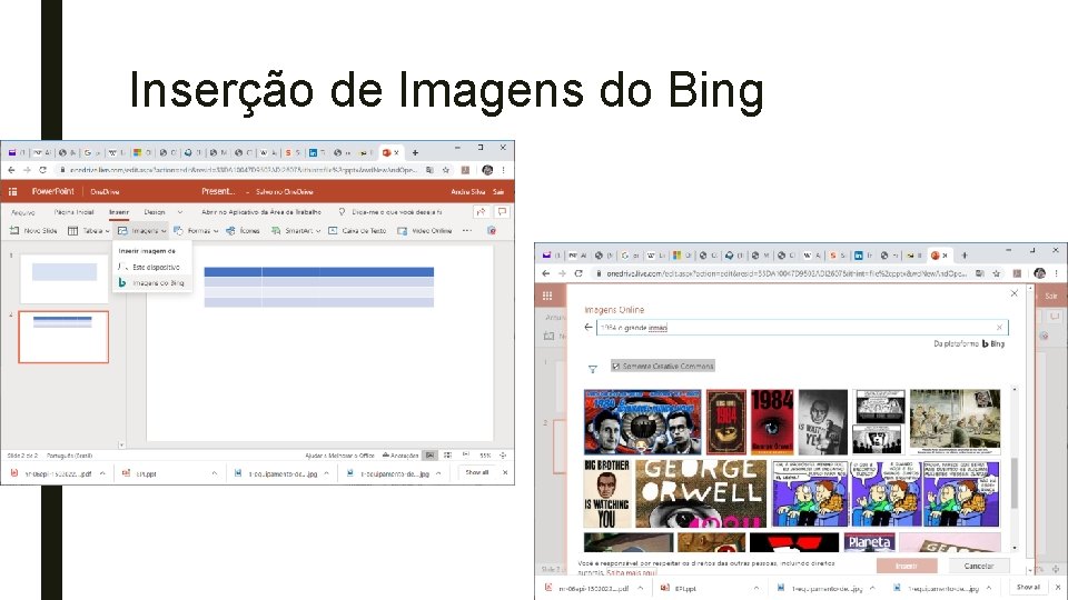 Inserção de Imagens do Bing 