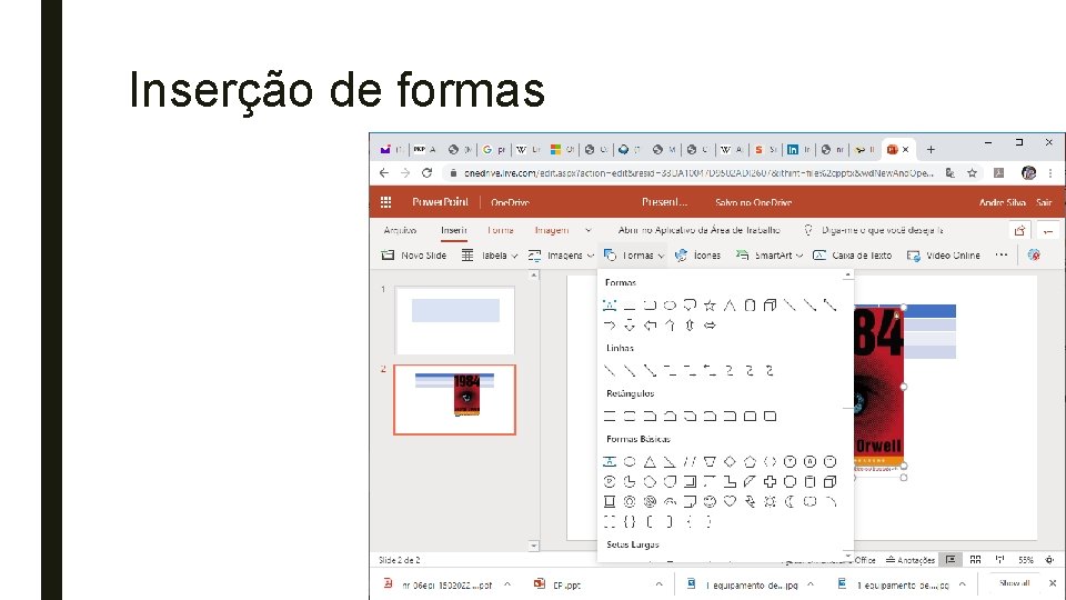 Inserção de formas 