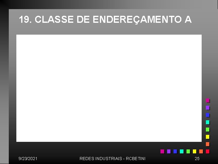 19. CLASSE DE ENDEREÇAMENTO A 9/23/2021 REDES INDUSTRIAIS - RCBETINI 25 