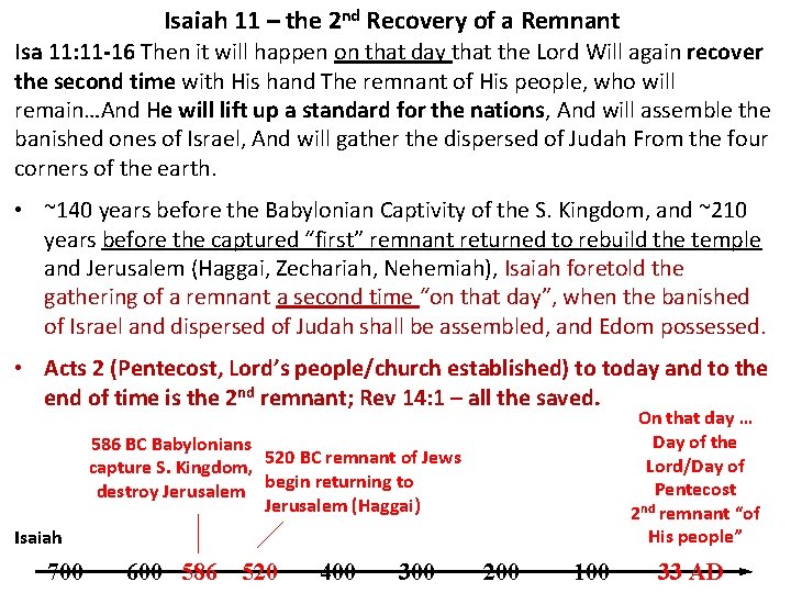 Isaiah 11 – the 2 nd Recovery of a Remnant Isa 11: 11 -16