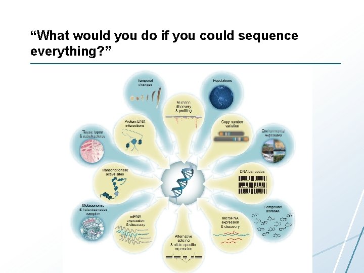 “What would you do if you could sequence everything? ” “What would you do if you could sequence everything? ”