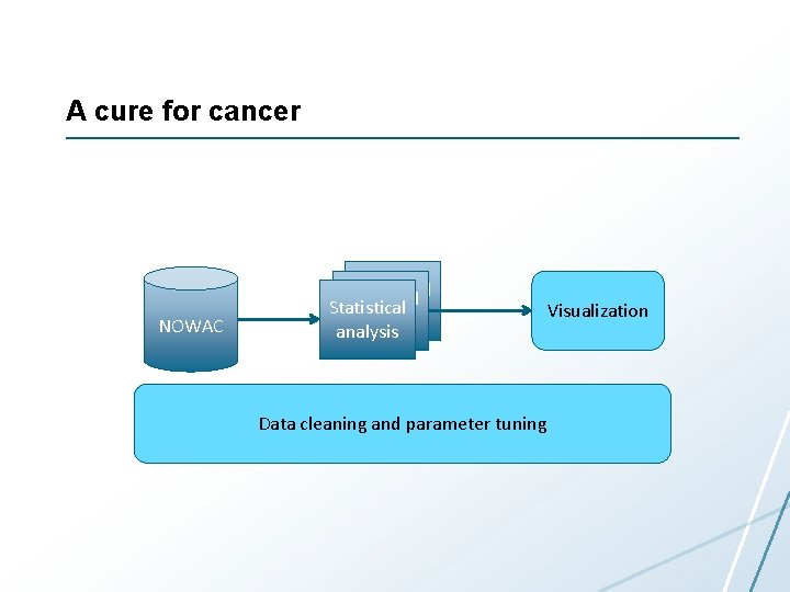 A cure for cancer NOWAC Statistical analysis Data cleaning and parameter tuning Visualization A cure for cancer NOWAC Statistical analysis Data cleaning and parameter tuning Visualization