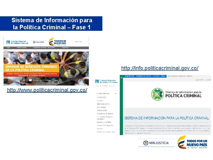 Sistema de Información para la Política Criminal – Fase 1 http: //info. politicacriminal. gov.