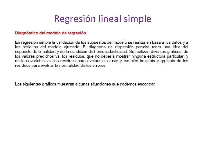 Regresión lineal simple SUPUESTOS 