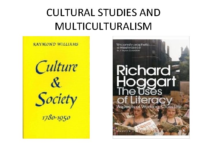 CULTURAL STUDIES AND MULTICULTURALISM CULTURAL STUDIES AND MULTICULTURALISM