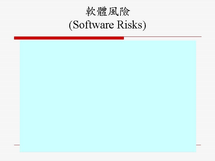 軟體風險 (Software Risks) 