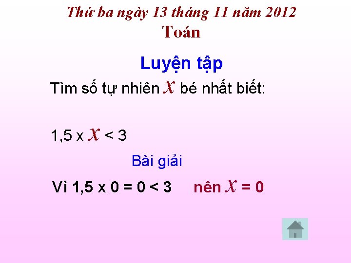 Thứ ba ngày 13 tháng 11 năm 2012 Toán Luyện tập Tìm số tự Thứ ba ngày 13 tháng 11 năm 2012 Toán Luyện tập Tìm số tự