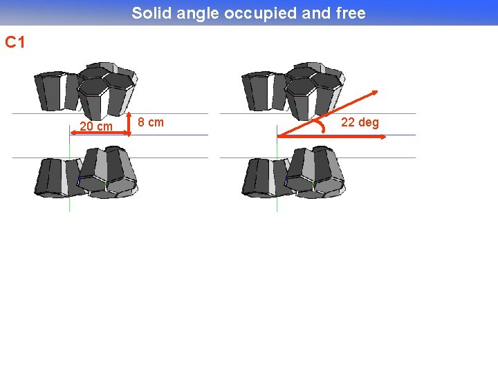 Solid angle occupied and free C 1 20 cm 8 cm 22 deg 
