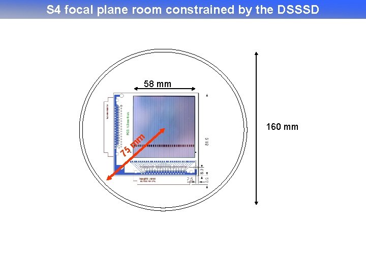 S 4 focal plane room constrained by the DSSSD 58 mm 160 mm 75