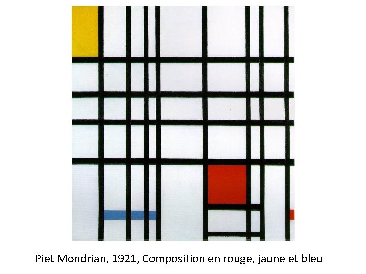 Piet Mondrian, 1921, Composition en rouge, jaune et bleu 