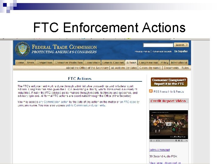 FTC Enforcement Actions 